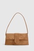Faux Suede Structured Shoulder Bag