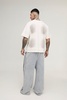 Tall Heavy Weight Extreme Wide Leg Seam Detail Acid Wash Sweatpants