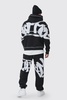 Oversized Man Graffiti Rope Drawcord Hooded Tracksuit