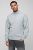 Relaxed Fit Boucle Zip Up Knitted Sweater