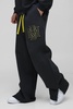 Wide Leg BM Varsity Applique Split Hem Sweatpants