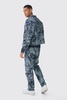 Boxy Floral Jacquard Jean Jacket