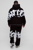 Plus Oversized Man Graffiti Rope Drawcord Hooded Tracksuit