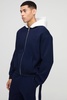 Oversized Boxy Man Colour Block Zip Through Hoodie