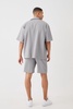 Oversized Short Sleeve Pleated Shirt And Short Set