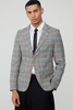 Slim Single Breasted Plaid Suit Jacket