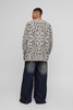 Oversized Jacquard Leopard Print Brushed Knitted Sweater