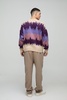 Oversized Boxy Dropped Shoulder Brushed Abstract Knitted Sweater
