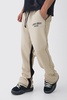 Straight Leg Contrast Stitch Tonal Paint Splatter Sweatpants