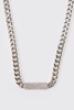 Silver Iced Tab Necklace