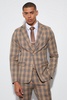Skinny Single Breasted Plaid Suit Jacket