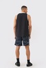 Oversized Death Row License Mesh Undershirt And Short Set