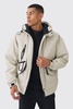 Hooded Utility Tech Parka In Stone