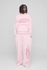 Oversized Man Contrast Embroidery Hooded Tracksuit