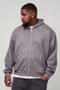 Plus Oversized Boxy Zip Thru Faux Suede Hoodie