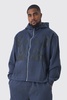 Plus Oversized Boxy Zip Thru Cherub Print Hoodie