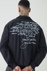 Tall Oversized Script Graphic Boxy Long Sleeve Revere Shirt