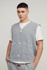 Boxy Ribbed Contrast Button Knitted Undershirt