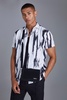 Short Sleeve Slub Large Scale Abstract Regular Fit Shirt