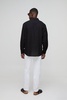 Super Oversized Long Sleeve Collared Linen Blend Shirt