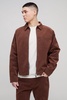 Velvet Denim Zip Through Shirt Jacket