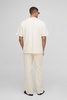 Ecru Oversized Extended Neck Mykonos Paradise Island Graphic T Shirt
