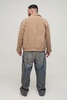 Plus Faux Suede Boxy Harrington Jacket