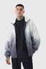 Tall Oversized Ombre Borg Funnel Neck Jacket In Black