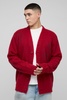 Regular Fit Fluffy Cross Knitted Cardigan