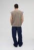 Oversized Crew Neck Cable Knitted Undershirt