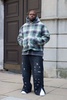Plus Popper Hem Paint Splatter Relaxed Fit Carpenter Pants