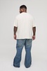 Plus Slim Rigid Flared Distressed Carpenter Jeans