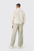 Boxy Brushed Boucle Harrington Jacket In Ecru