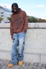 Baggy Rigid Cross Embroidered Jeans