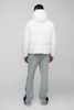 Tall Abstract Quilted Puffer Jacket In White