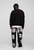 Oversized Boxy Brushed Heartless Graphic Knitted Sweater