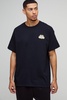 Oversized Disney Mickey Mouse Embroidered Heart License T-Shirt