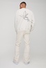 Oversized Line Drawing Bird Graphic Washed Sweatshirt