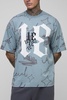 Tall Graffiti Raw Edge Oversized T-Shirt