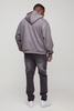 Plus Oversized Boxy Zip Thru Faux Suede Hoodie