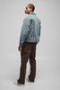 Boxy Faux Suede Western Piped Lapel Harrington Jacket