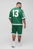 Plus Oversized Varsity V-Neck Mesh T-Shirt