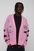 Oversized Brushed Moto Knitted Cardigan