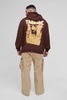 Plus Oversized Tupac Wash License Print Hoodie