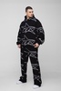 Tall Oversized Star All Over Printed Gusset Flare Hooded Tracksuit