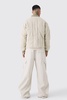 Tall Boxy Quilted Bomber Jacket In Stone