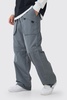 Elasticated Waist Baggy Nylon Zip Off Convertible Pants