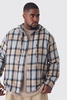 Plus Hooded Regular Fit PlaidShirt