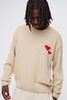 Oversized Boxy Heart Embroidered Knitted Sweater