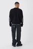 Oversized Crew Neck Homme Distressed Cross Knitted Sweater